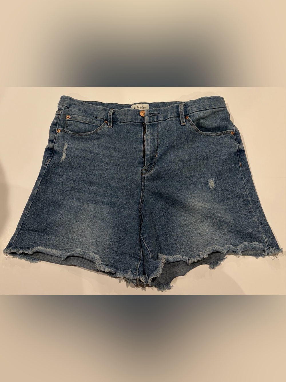 Nicole Miller Distressed Blue Denim Cutoff Shorts - Sz 12